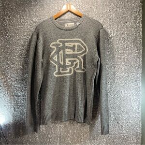 LRG Lifter Research Grop Men Large Gray Wool Pullover Sweater Casual Preppy